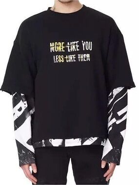✨Host pick✨Eleven Paris Oversized Graphic Crewneck Sweatshirt Large Black